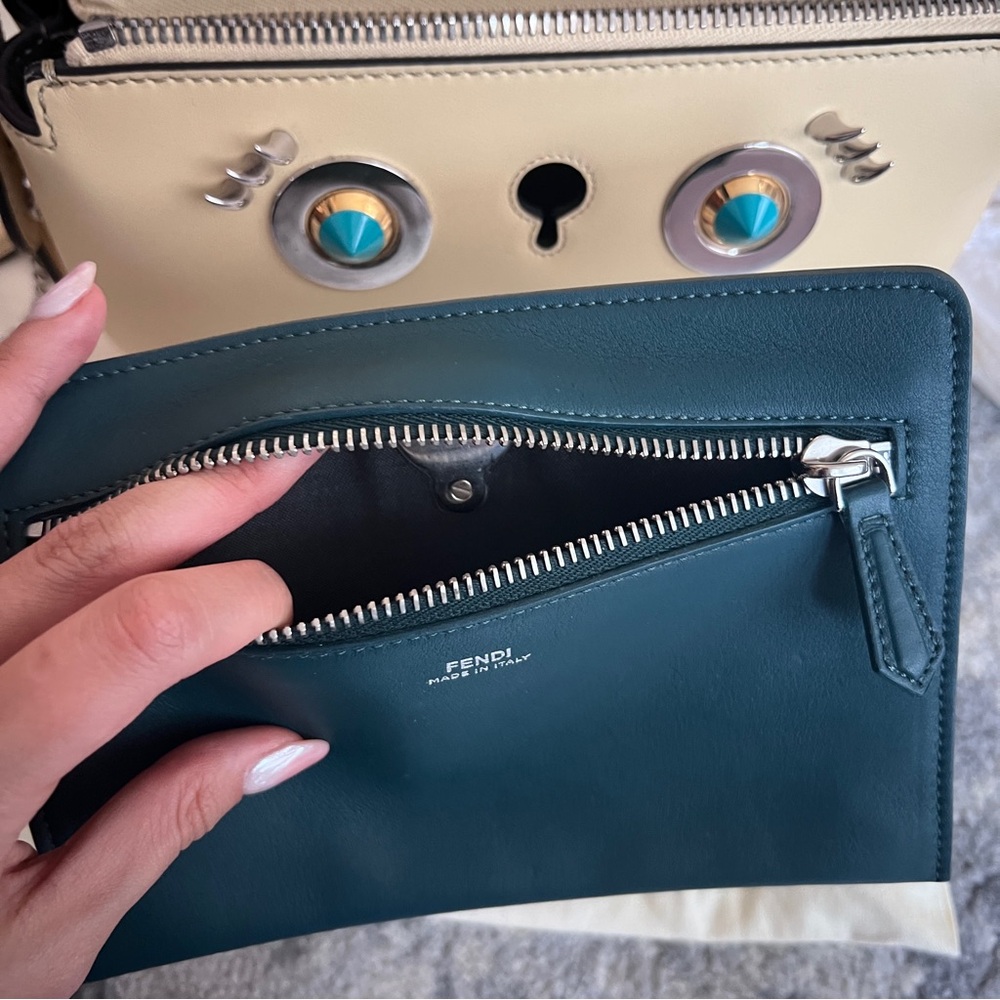 Fendi DotCom Faces Convertible Small Yellow Satchel - Picture 5 of 12